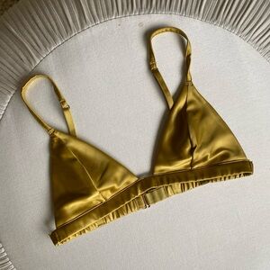 Victoria’s Secret Silk Bralette in Green/Yellow Chartreuse Color